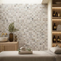 Atlantic Gray Marble 5/8x5/8 Polished/Honed Mosaic — Spa spa interior