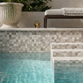 Atlantic Gray Marble 5/8x5/8 Polished/Honed Mosaic — Swimming Pool pool interior tiling