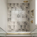 Atlantic Gray Marble 6x6 Tumbled Tile — Bathroom shower floor