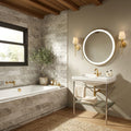 Atlantic Grey 4x16 Split Face Marble Tile — Bathroom shower wall