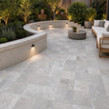 Atlantic Grey 6x6 Sandblasted Marble Paver — Backyard patio