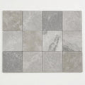 Atlantic Grey 6x6 Sandblasted Marble Paver close-up