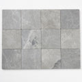 Atlantic Grey 6x6 Tumbled Marble Tile close-up