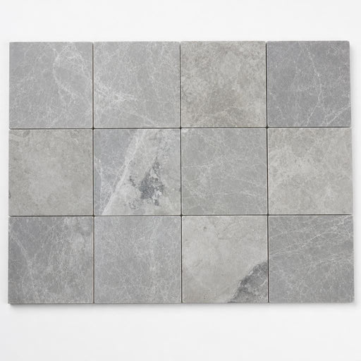 Atlantic Grey 6x6 Tumbled Marble Tile close-up