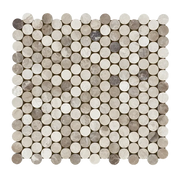 Atlantic Grey Penny Round 3/4 Honed Marble & Dolomite Mosaic