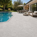 Atlantic Grey Marble Paver 12x24 Sandblasted 1.25 inch — Backyard pool deck