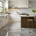 Atlantic Grey Marble Tile 12x24 Polished — Kitchen floor