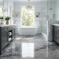 Atlantic Grey Marble Tile 12x24 Polished — Primary Bath floor