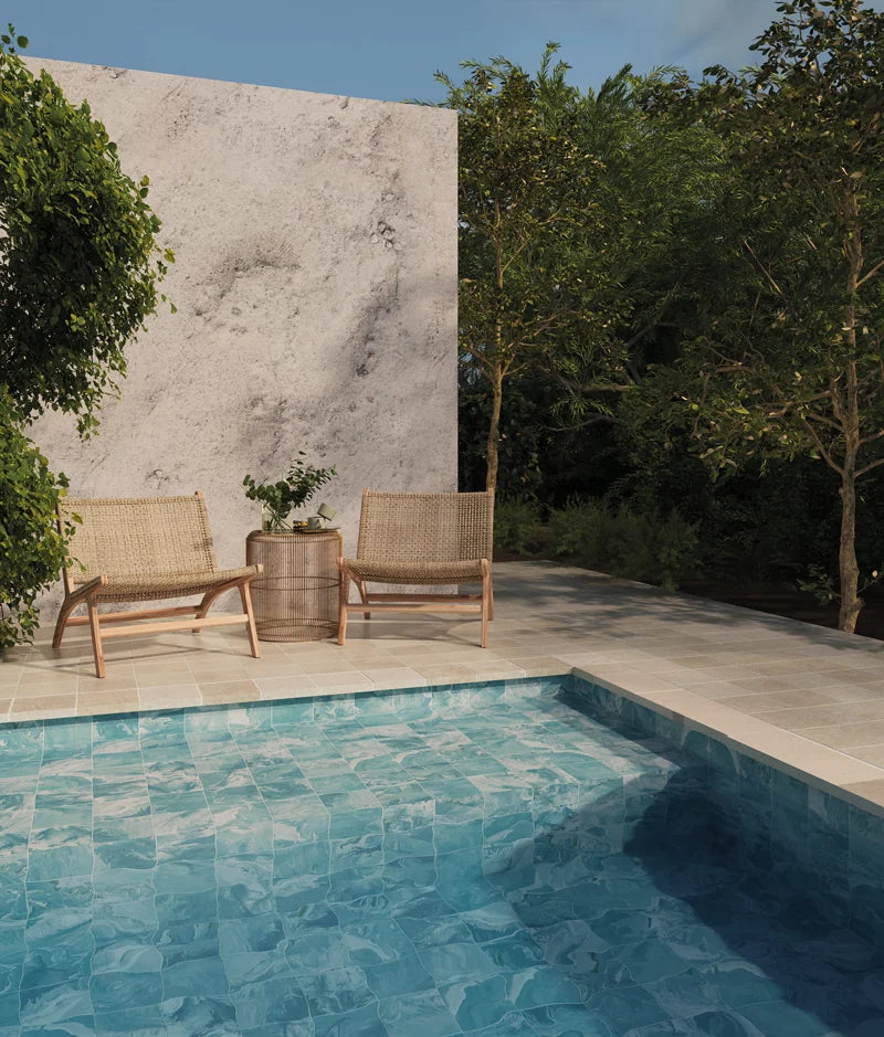 Maritima Turquoise 6x6 Porcelain Waterline Tile