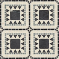 Atrium Nero Marquina, Bardiglio & Myra Beige 15.75x15.75 Honed Marble Mosaic