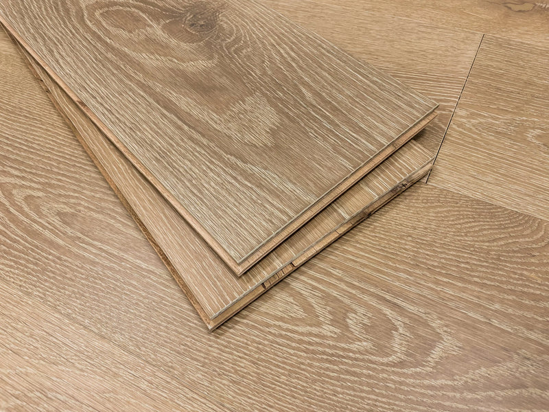 Audere Rich Ecru 9xRL(24-73) Wirebrushed UV Lacquer Oak Engineered Hardwood Flooring