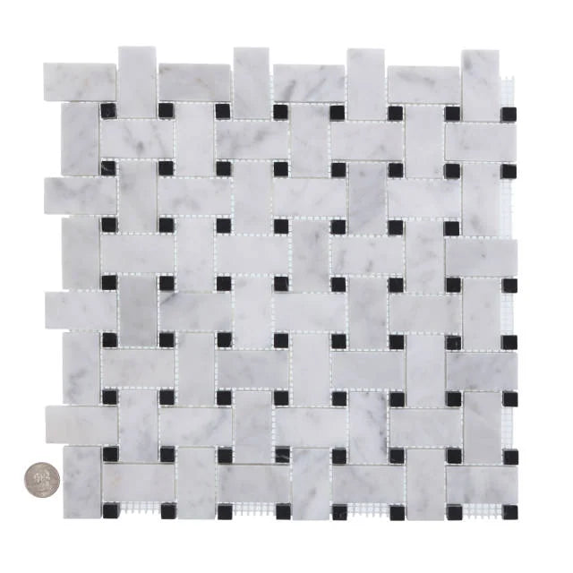 Aurora Basket Weave 12x12 Marble Mosaic