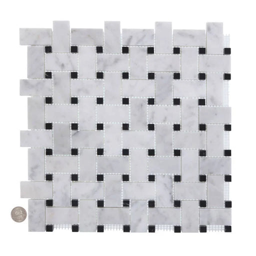 Aurora Basket Weave 12x12 Marble Mosaic