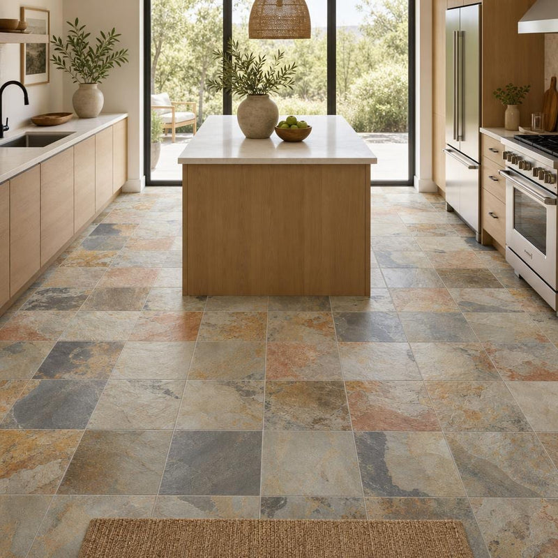 Autumn 12x12 Gauged Slate Tile — Kitchen floor