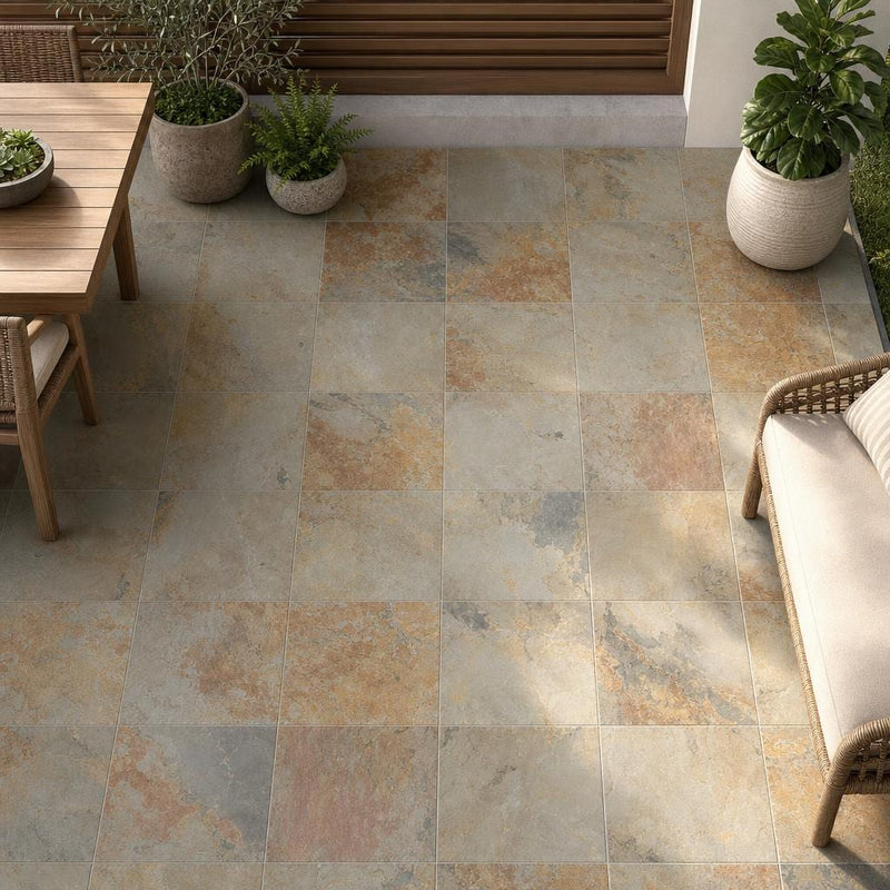 Autumn 16x16 Gauged Slate Tile — Covered Patio floor