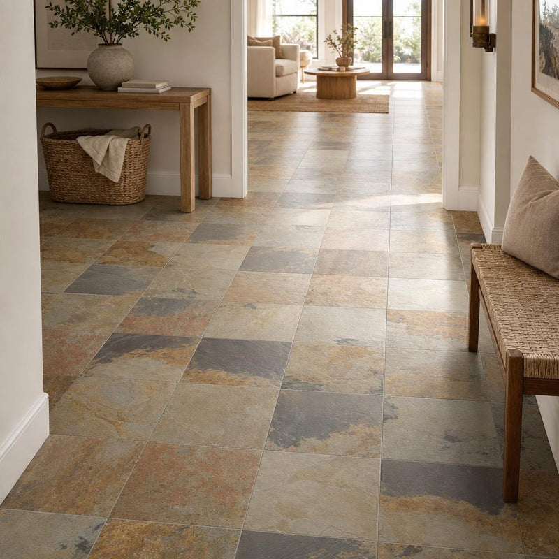 Autumn 16x16 Gauged Slate Tile — Hallway floor