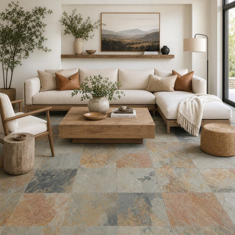 Autumn 16x16 Gauged Slate Tile — Living Room floor