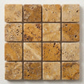 Autumn Leaves Scabos Travertine Tumbled 1 x 1 Mosaic 1x1 close-up
