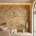 Autumn Leaves Scabos Travertine Tumbled 1 x 1 Mosaic 1x1 — Spa spa interior