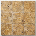Autumn Leaves Scabos Travertine Tumbled 12 x 12 x 1.25 Paver 12x12 close-up