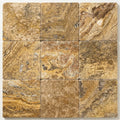 Autumn Leaves Scabos Travertine Tumbled 12 x 12 x 3/8 Cross Cut Tile 12x12 close-up