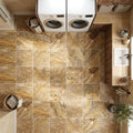 Autumn Leaves Scabos Travertine Tumbled 12 x 12 x 3/8 Cross Cut Tile 12x12 — Laundry Room floor