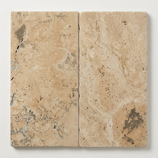 Autumn Leaves Scabos Travertine Tumbled 12 x 24 x 1.25 Paver 12x24 close-up