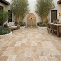 Autumn Leaves Scabos Travertine Tumbled 12 x 24 x 1.25 Paver 12x24 — Courtyard paving