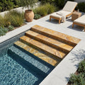 Autumn Leaves Scabos Travertine Tumbled 12 x 24 x 2 Modern Coping 12x24 pool coping — Swimming Pool pool step edge