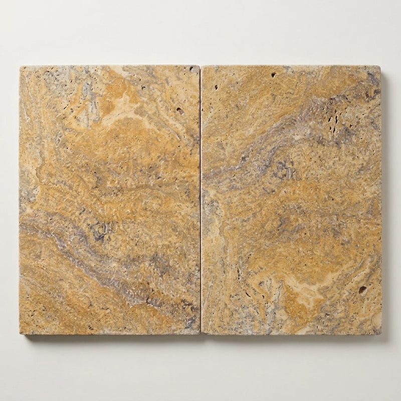 Autumn Leaves Scabos Travertine Tumbled 16 x 24 x 1.25 Paver 16x24 close-up