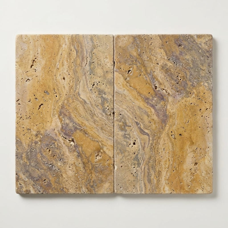 Autumn Leaves Scabos Travertine Tumbled 16 x 24 x 2 Modern Coping 16x24 close-up