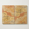 Autumn Leaves Scabos Travertine Tumbled 16x24x1.25 Bullnose Coping close-up