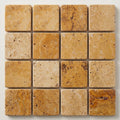 Autumn Leaves Scabos Travertine Tumbled 2 x 2 Mosaic 2x2 close-up