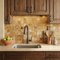 Autumn Leaves Scabos Travertine Tumbled 2 x 2 Mosaic 2x2 — Kitchen backsplash