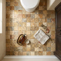 Autumn Leaves Scabos Travertine Wavy 2 x 2 Mosaic 2x2 — Bathroom floor