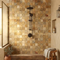 Autumn Leaves Scabos Travertine Wavy 2 x 2 Mosaic 2x2 — Bathroom shower wall