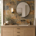Autumn Mix (California Gold) Slate Natural 10 x 24 x 2 Slate Wall Cap Cap 12x24 tile — Bathroom vanity wall