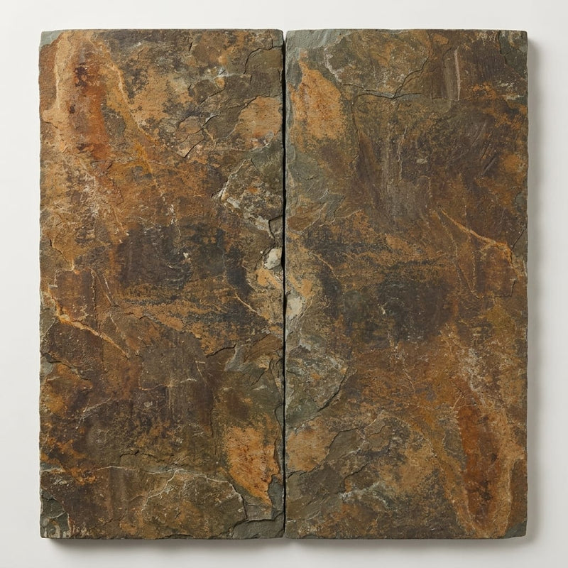 Autumn Mix (California Gold) Slate Natural 10 x 24 x 2 Slate Wall Cap Cap 12x24 close-up