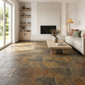 Autumn Mix (California Gold) Slate Natural 10 x 24 x 2 Slate Wall Cap Cap 12x24 tile — Living Room floor