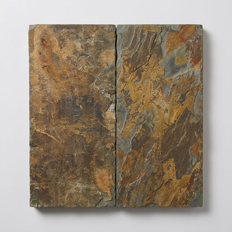 Autumn Mix (California Gold) Slate Natural 12 x 24 x 2 Slate Wall Cap Cap 12x24 close-up