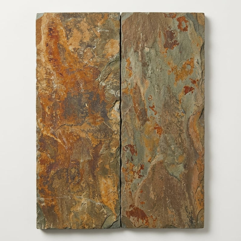 Autumn Mix (California Gold) Slate Natural 8 x 24 x 2 Slate Wall Cap Cap 8x24 close-up