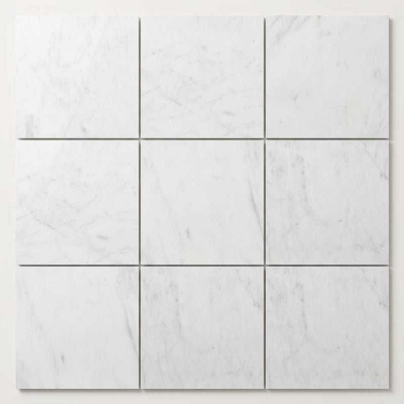 Avalon White Marble Tile 12x12 Polished close-up