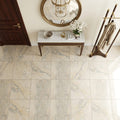 Azul Pietra Marble Tile 24x24 Honed, Filled — Foyer floor