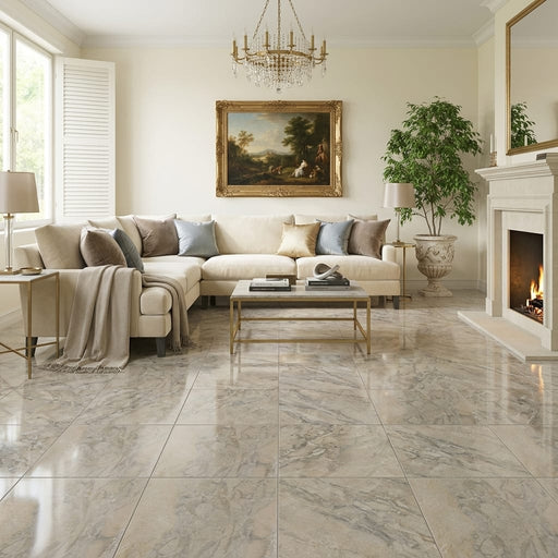 Azul Pietra Marble Tile 24x24 Polished — Living Room floor