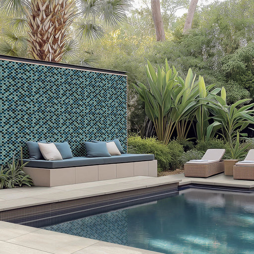 Azul Scallop Misc. Glossy Porcelain Mosaic Tile