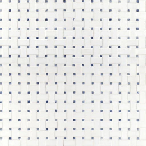 Azula Basketweave Polished Pattern Marble Mosaic Tile