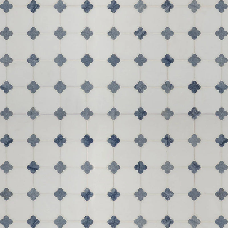 Azula Floret Polished Pattern Marble Mosaic Tile