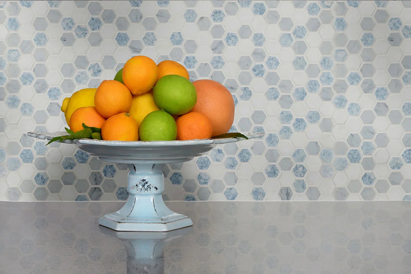 Azula Hex Polished Misc. Marble Mosaic Tile