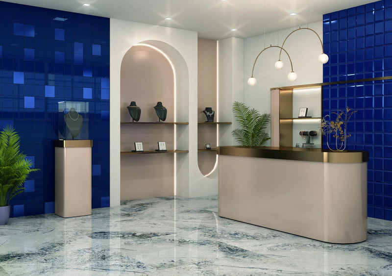 Baikal Blue 3.1x35.4 Rodapie Porcelain Trim