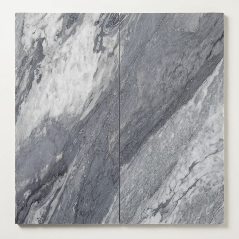 Bardiglio 12x24 Honed Marble Tile close-up
